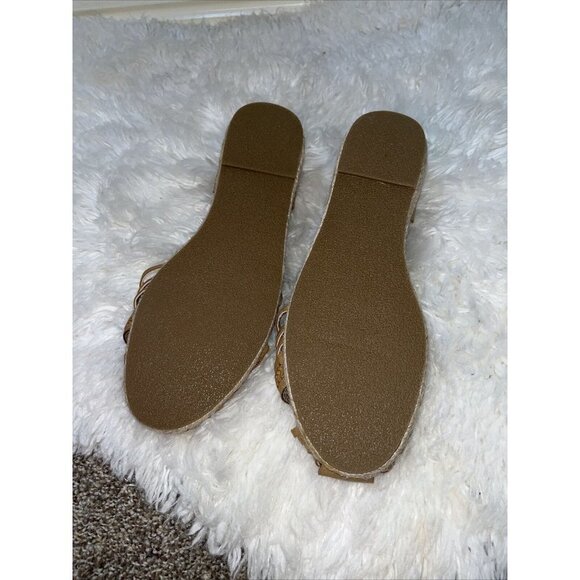FRANCESCA'S Tan Huarache Summer Espadrille Flats size 10 new - Picture 6 of 10